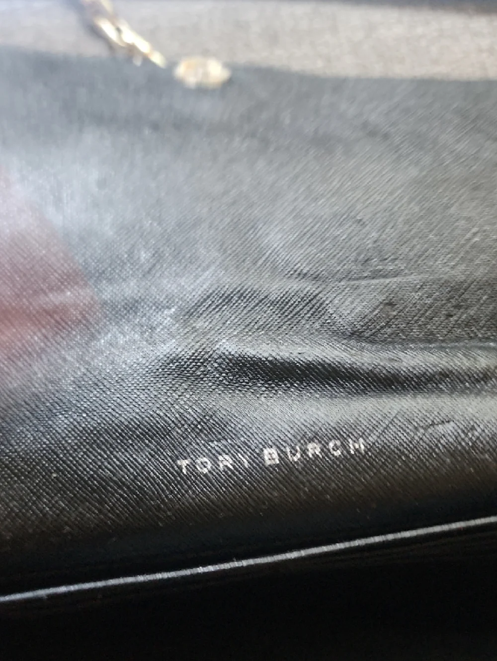 Tory Burch Black Leather Chain Shoulder Bag Gold Hardware Crossbody Convertible